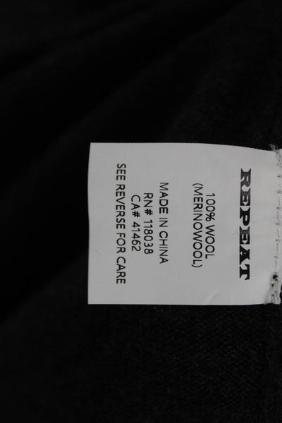 Repeat Womens Gray Wool Sweater Dress Long Sleeve Crew Neck Above Knee Size L