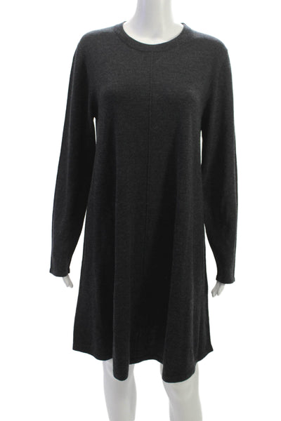 Repeat Womens Sweater Dress Gray Wool Long Sleeve Crew Neck Size XL