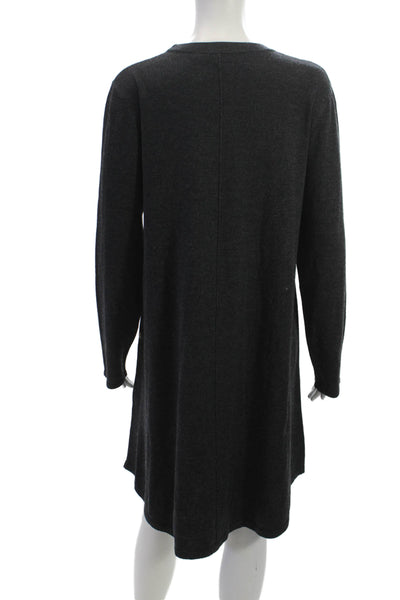 Repeat Womens Sweater Dress Gray Wool Long Sleeve Crew Neck Size XL