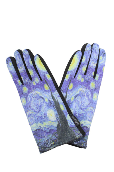 Rain Caper Womens Smartphone Touch Screen Printed Gloves Blue Black Size OS