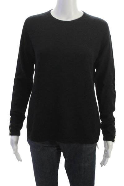 J. Mclaughlin Women Cashmere Pullover Sweater Crewneck Black Size M