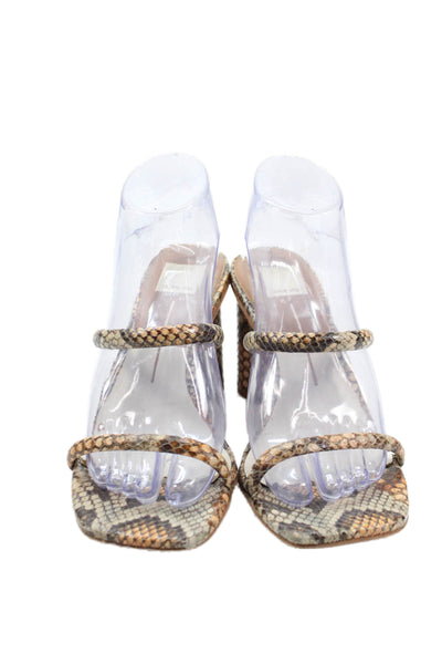 Dolce Vita Womens Snakeskin Print Square Toe Heels Brown Size 8.5