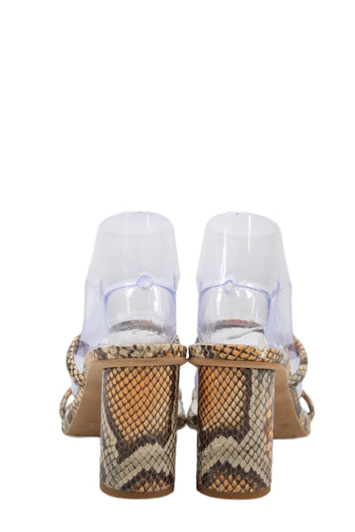 Dolce Vita Womens Snakeskin Print Square Toe Heels Brown Size 8.5