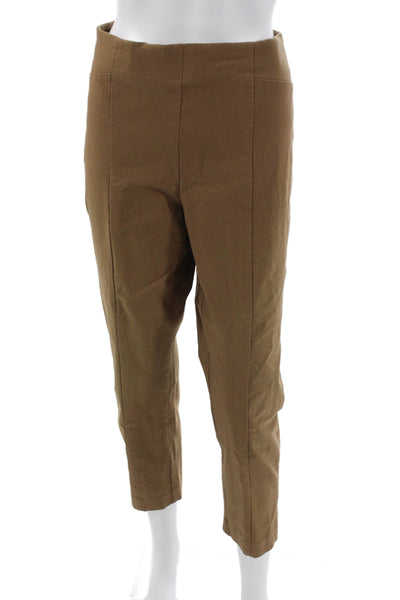 Chicos Womens Ankle Leggings Brown Rayon Solid Inseam 25in Size 25