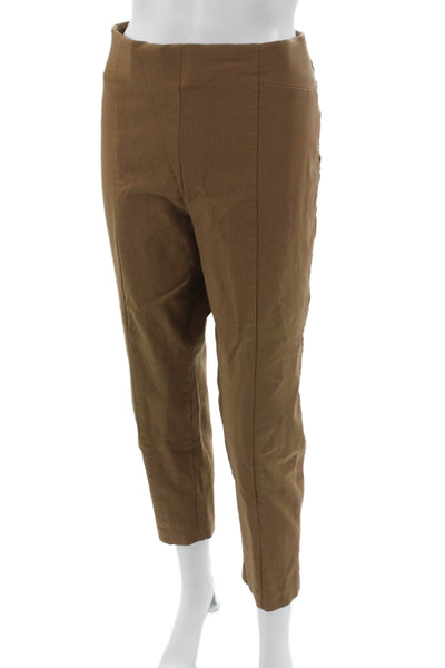 Chicos Womens Ankle Leggings Brown Rayon Solid Inseam 25in Size 25