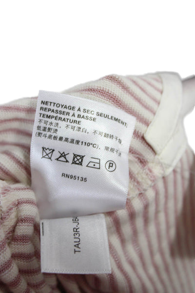 Lafayette 148 New York Womens Pink Striped Polo Top Size L