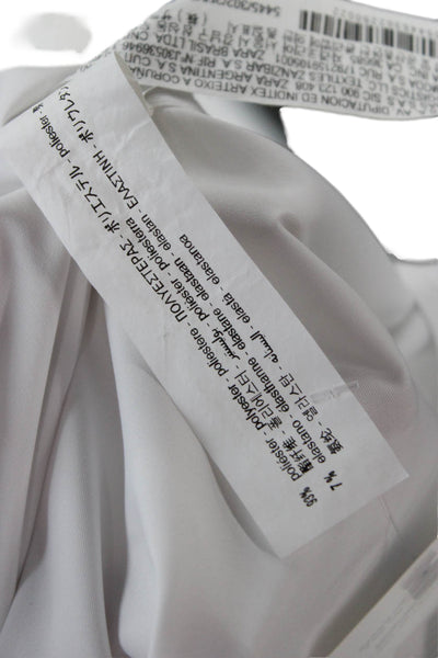 Zara Mens Button Front Long Sleeve Collared Lightweight Shirt White Size Small