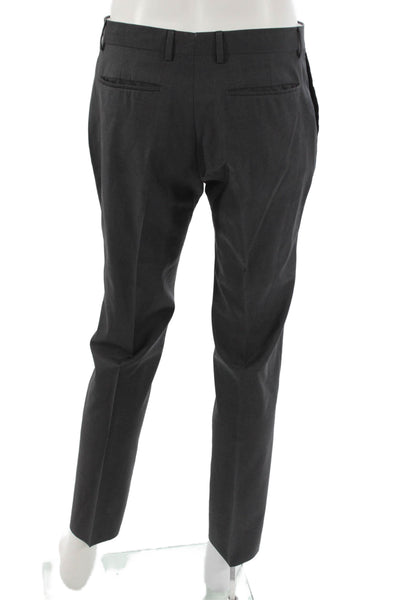 Paul Smith Mens Dress Pants Gray Wool Button Closure Size 32