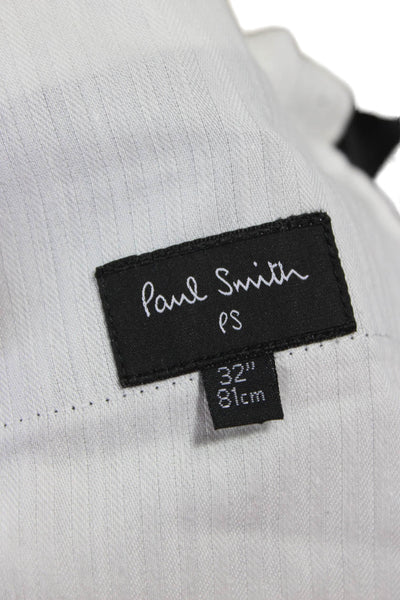 Paul Smith Mens Dress Pants Gray Wool Button Closure Size 32