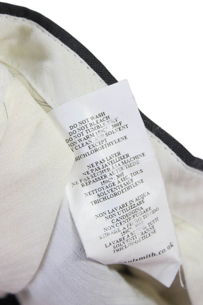 Paul Smith Mens Dress Pants Gray Wool Button Closure Size 32