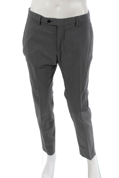 Tombolini Mens Dress Pants Gray Virgin Wool Button Size 48