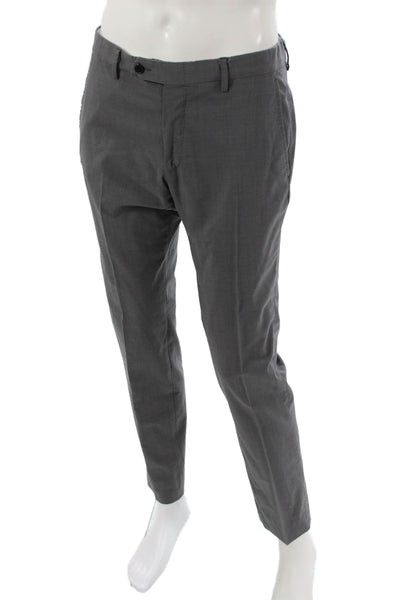Tombolini Mens Dress Pants Gray Virgin Wool Button Size 48