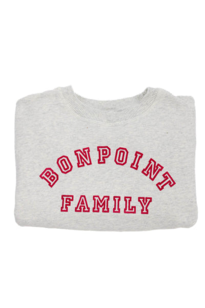 Bonpoint Girls Cotton Printed Crew Neck Pullover Sweatshirt Gray Size 6A