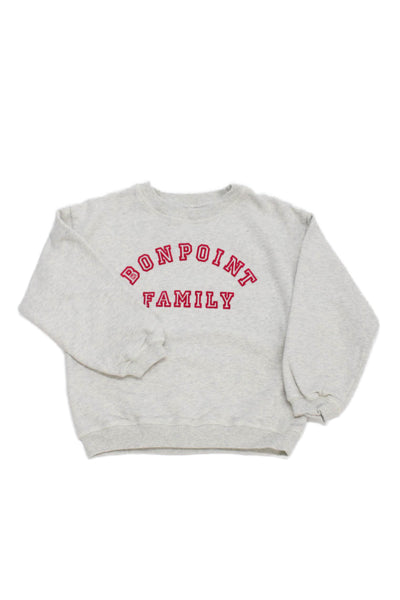 Bonpoint Girls Cotton Printed Crew Neck Pullover Sweatshirt Gray Size 6A