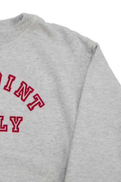 Bonpoint Girls Cotton Printed Crew Neck Pullover Sweatshirt Gray Size 6A
