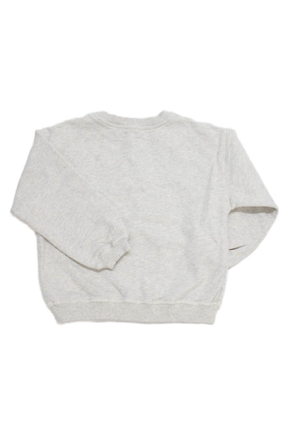Bonpoint Girls Cotton Printed Crew Neck Pullover Sweatshirt Gray Size 6A