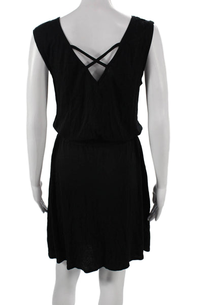 Athleta Womens Tank Dress Black Lyocell Petites Sleeveless Size XS