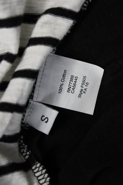 Madewell Womens Basic Striped Black Long Sleeve Round Neck T-Shirt Size S