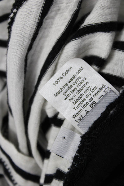 Madewell Womens Basic Striped Black Long Sleeve Round Neck T-Shirt Size S
