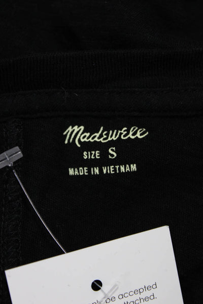 Madewell Womens Basic Striped Black Long Sleeve Round Neck T-Shirt Size S