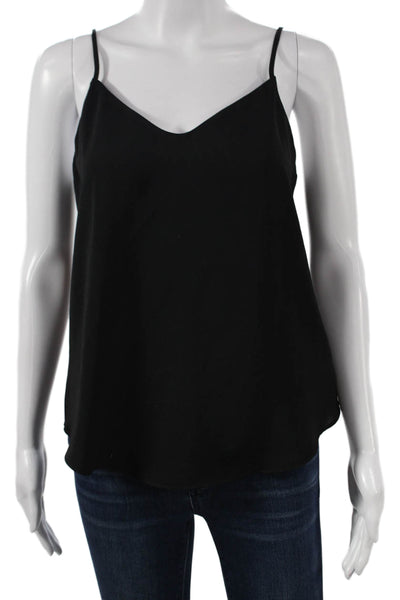 J Crew Women Black Polyester V-Neck Sleeveless Camisole Petite Size 4