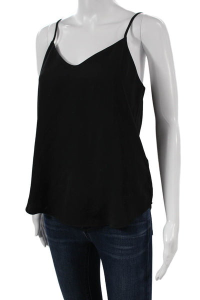 J Crew Women Black Polyester V-Neck Sleeveless Camisole Petite Size 4
