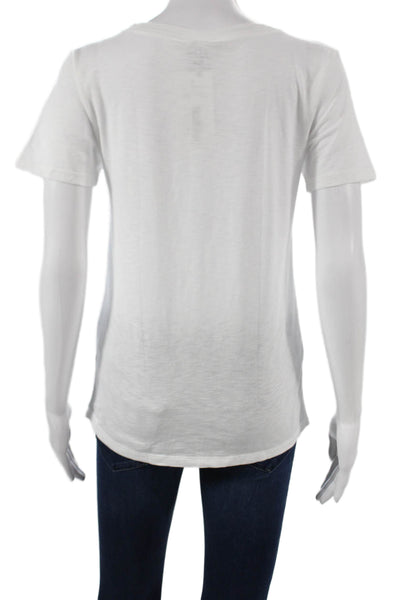 J Crew Women White Supima Cotton Crew Neck Short Sleeve Basic T-Shirt Size S