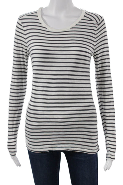 Madewell Womens Striped Cotton Long Sleeve T-Shirt White Size S