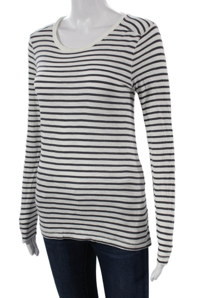 Madewell Womens Striped Cotton Long Sleeve T-Shirt White Size S