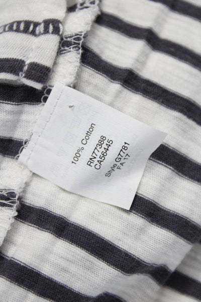 Madewell Womens Striped Cotton Long Sleeve T-Shirt White Size S