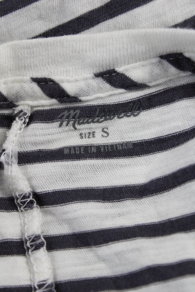 Madewell Womens Striped Cotton Long Sleeve T-Shirt White Size S