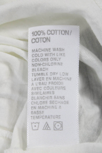 Standard James Perse Women White V-Neck Cotton Short Sleeve T-Shirt Size 1