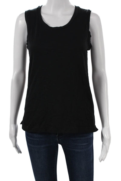 Madewell Women Black Sleeveless Basic Tank 100% Cotton Round Neck Size XS
