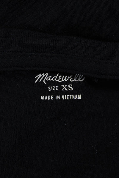 Madewell Women Black Sleeveless Basic Tank 100% Cotton Round Neck Size XS