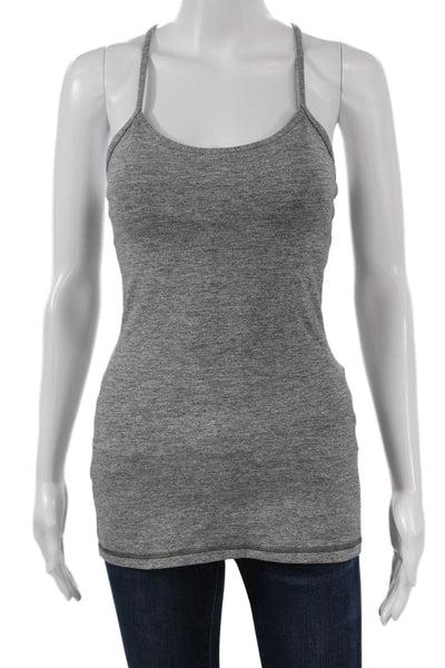 Lululemon Women Basic Scoop Neck Sleeveless Tank Gray Nylon Blend Size S