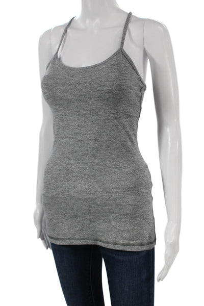Lululemon Women Basic Scoop Neck Sleeveless Tank Gray Nylon Blend Size S
