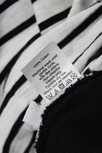 Madewell Women Striped Long Sleeve Tee Black Cotton Size S