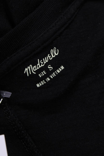 Madewell Women Striped Long Sleeve Tee Black Cotton Size S