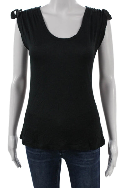 J Crew Womens Basic Modal Scoop Neck T-Shirt Sleeveless Black Size XS