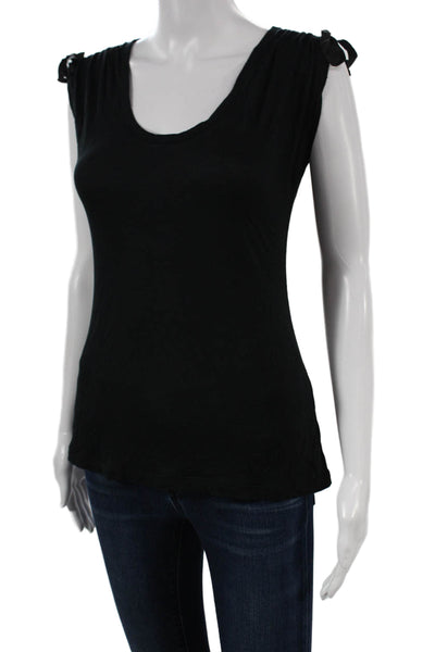 J Crew Womens Basic Modal Scoop Neck T-Shirt Sleeveless Black Size XS