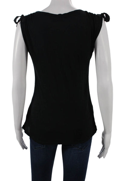 J Crew Womens Basic Modal Scoop Neck T-Shirt Sleeveless Black Size XS