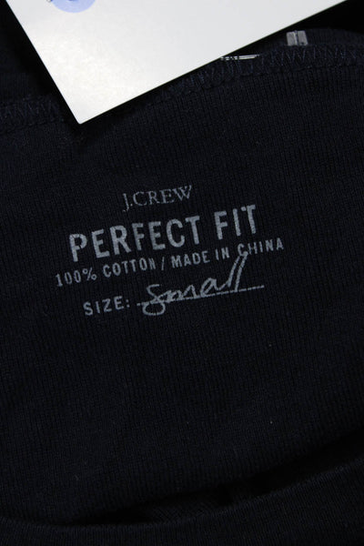 J Crew Women Basic Black Cotton Scoop Neck Short Sleeve T-Shirt Size S