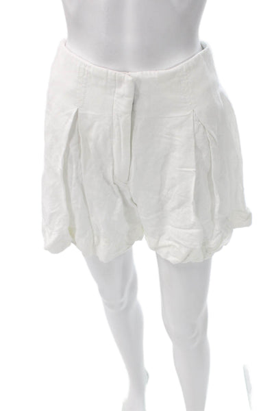 Club Monaco Womens Hot Pants White Linen Button Size 0