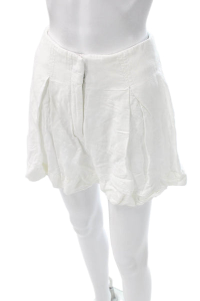 Club Monaco Womens Hot Pants White Linen Button Size 0