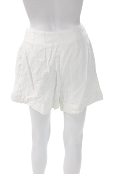 Club Monaco Womens Hot Pants White Linen Button Size 0