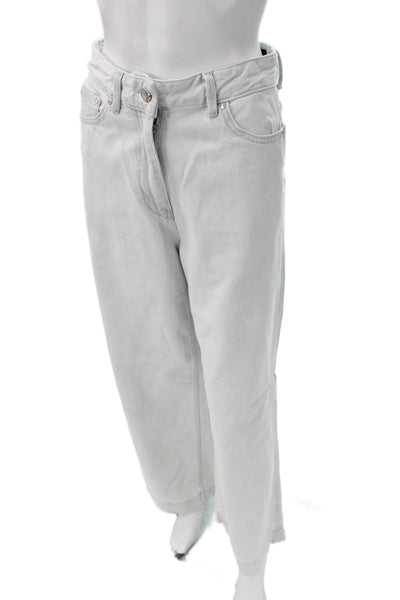 Zara Women Wide-Leg Gray Jeans 100% Cotton High Rise Inseam 29 Size 2