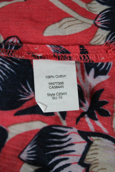 J Crew Women Shift Dress Floral Multicolor V Neck 3/4 Sleeve Above Knee Size XS
