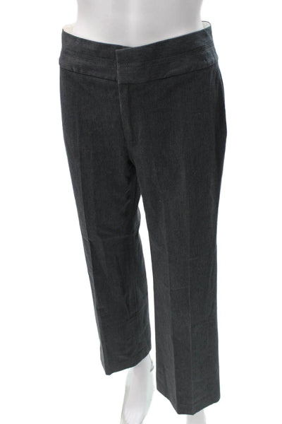 Banana Republic Women Dress Pants Gray 90% Cotton Zip Petite Size 2P