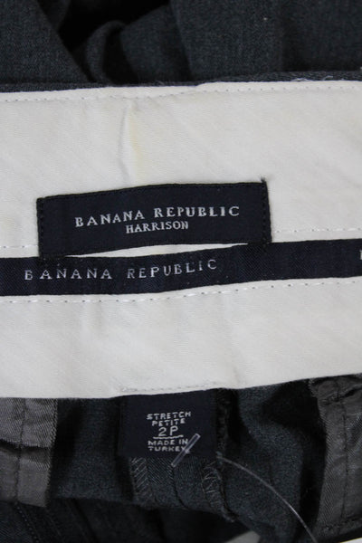 Banana Republic Women Dress Pants Gray 90% Cotton Zip Petite Size 2P