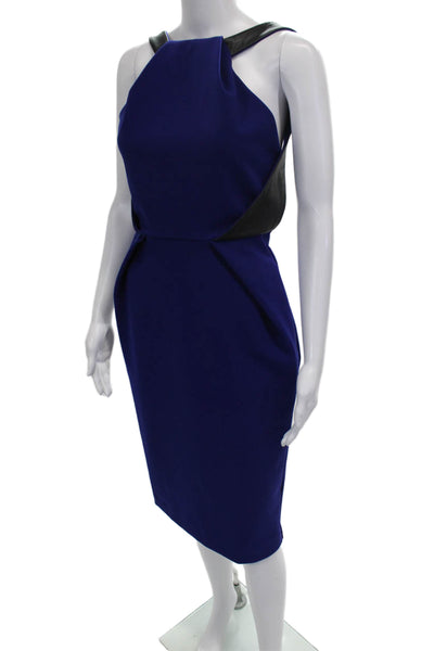 Dion Lee Womens Blue Sleeveless High Neck Pencil Dress Midi Size 4